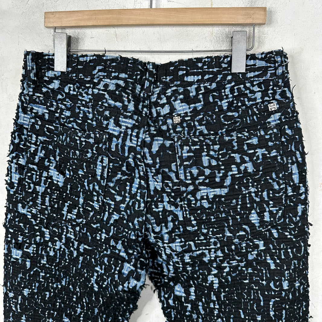 Givenchy Jacquard Shredded Jeans