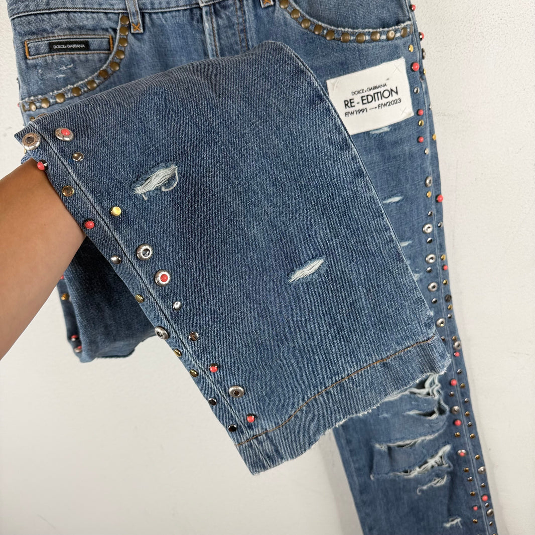 D&G Re-Edition Studded Jewel Jeans