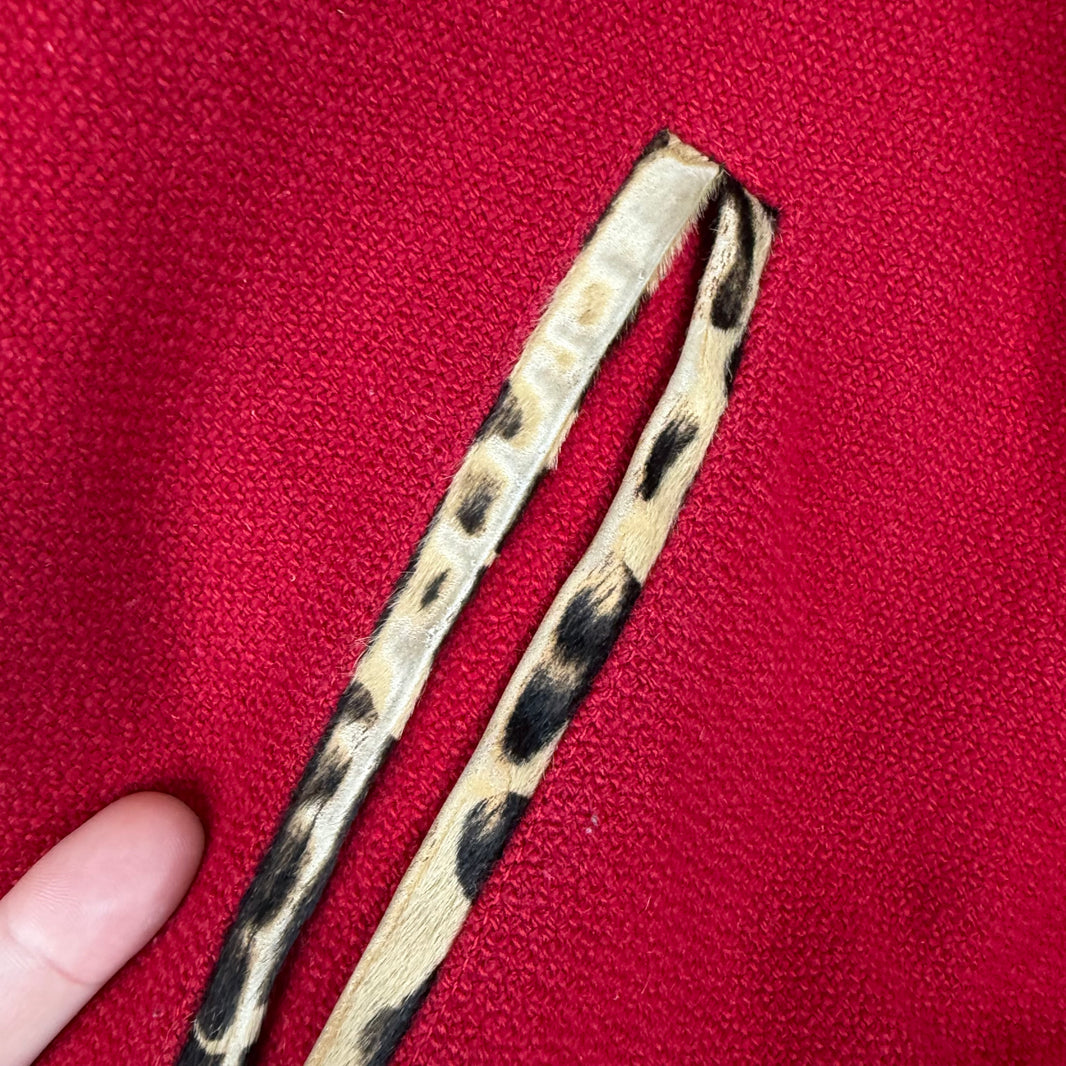 Saint Laurent Red Leopard Teddy Jacket