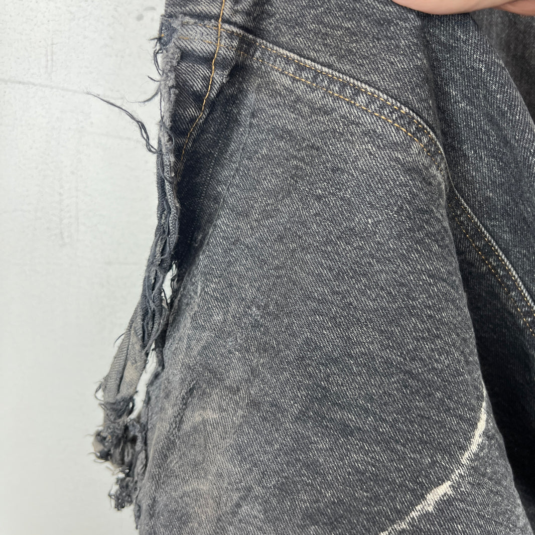 Balenciaga Washed Denim Convertible Cargo Pants