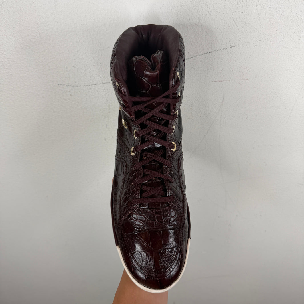 Chanel Croc Leather Embossed Sneakers