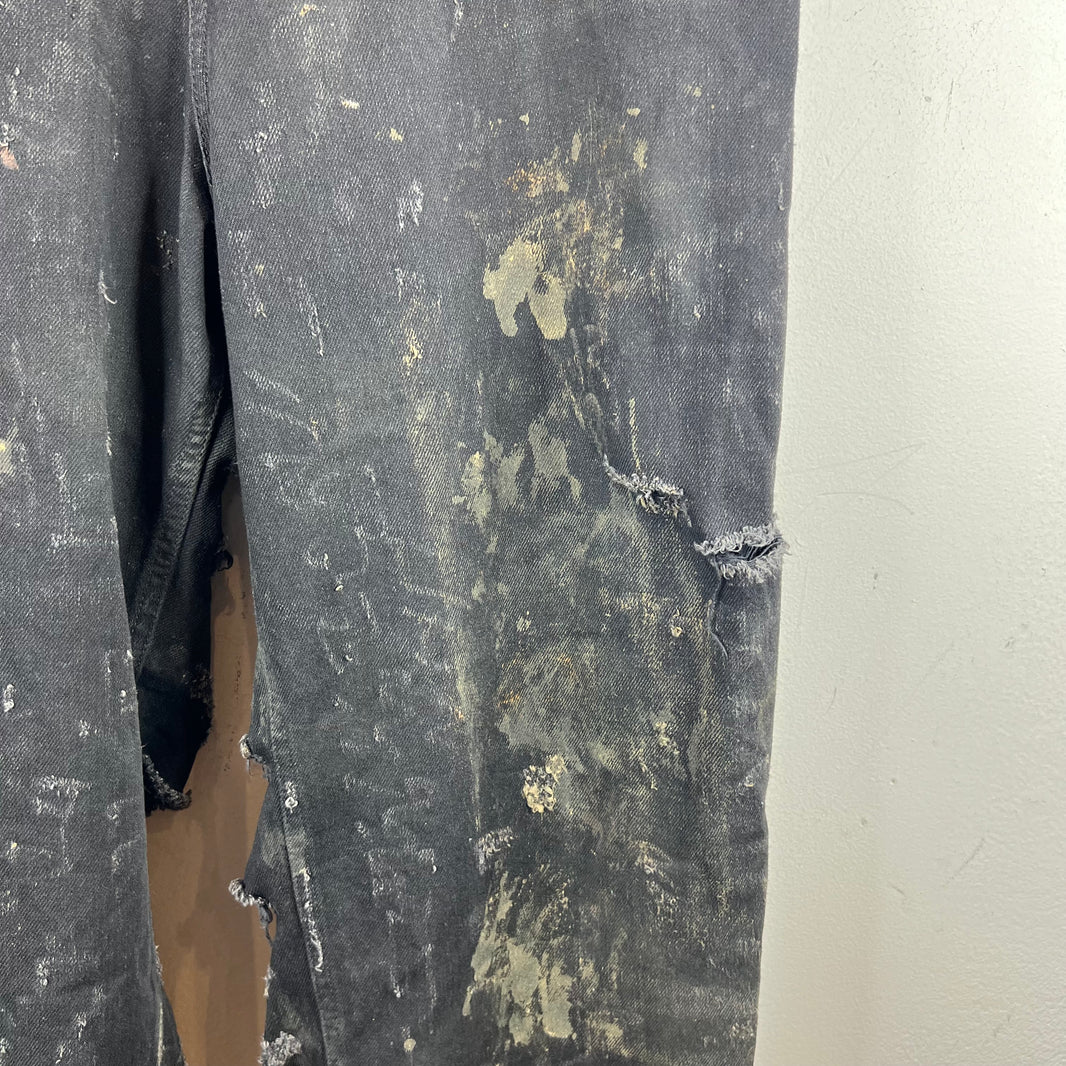 Balenciaga Mud Destroyed Black Jeans