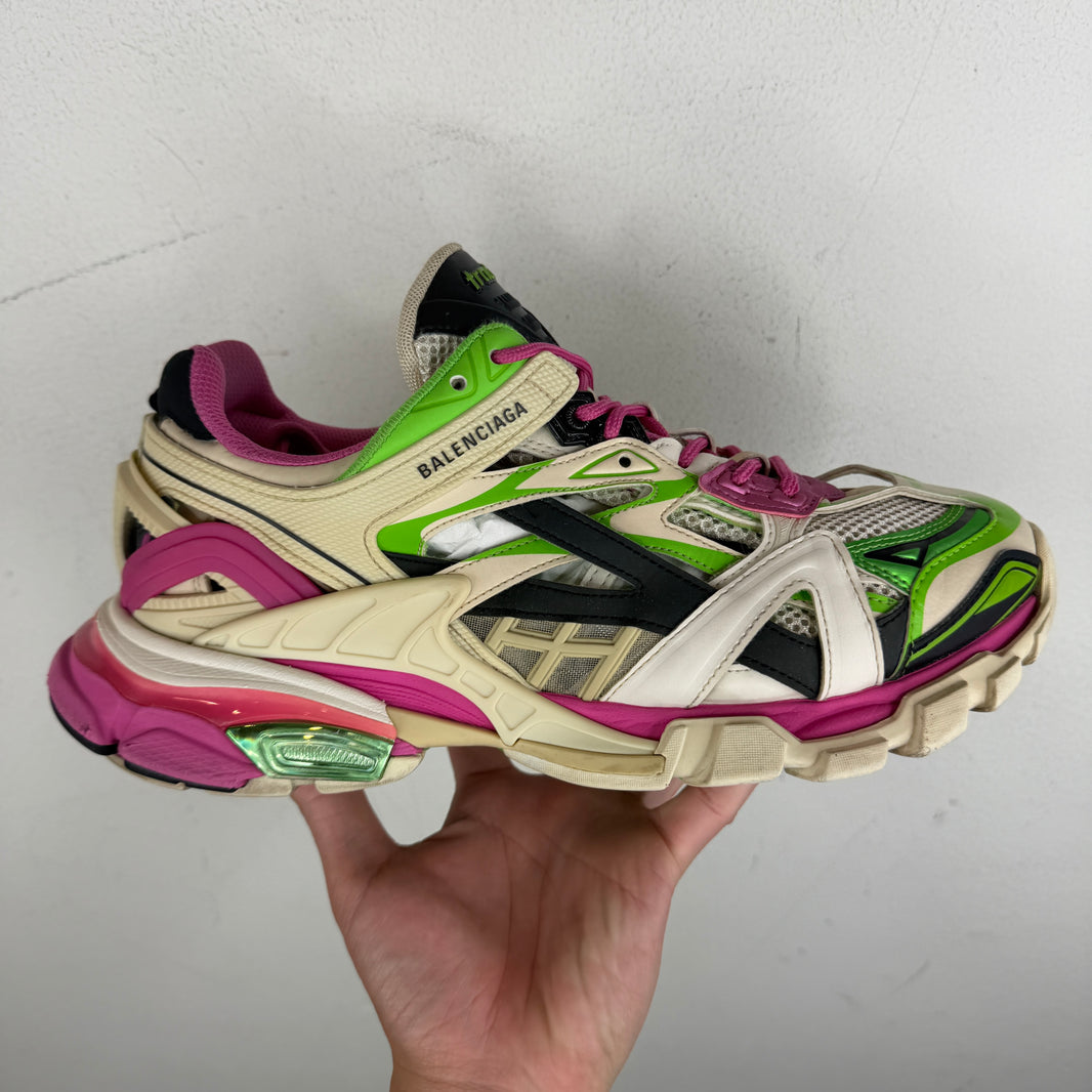 Balenciaga Pink/Green Track 2 Sneakers