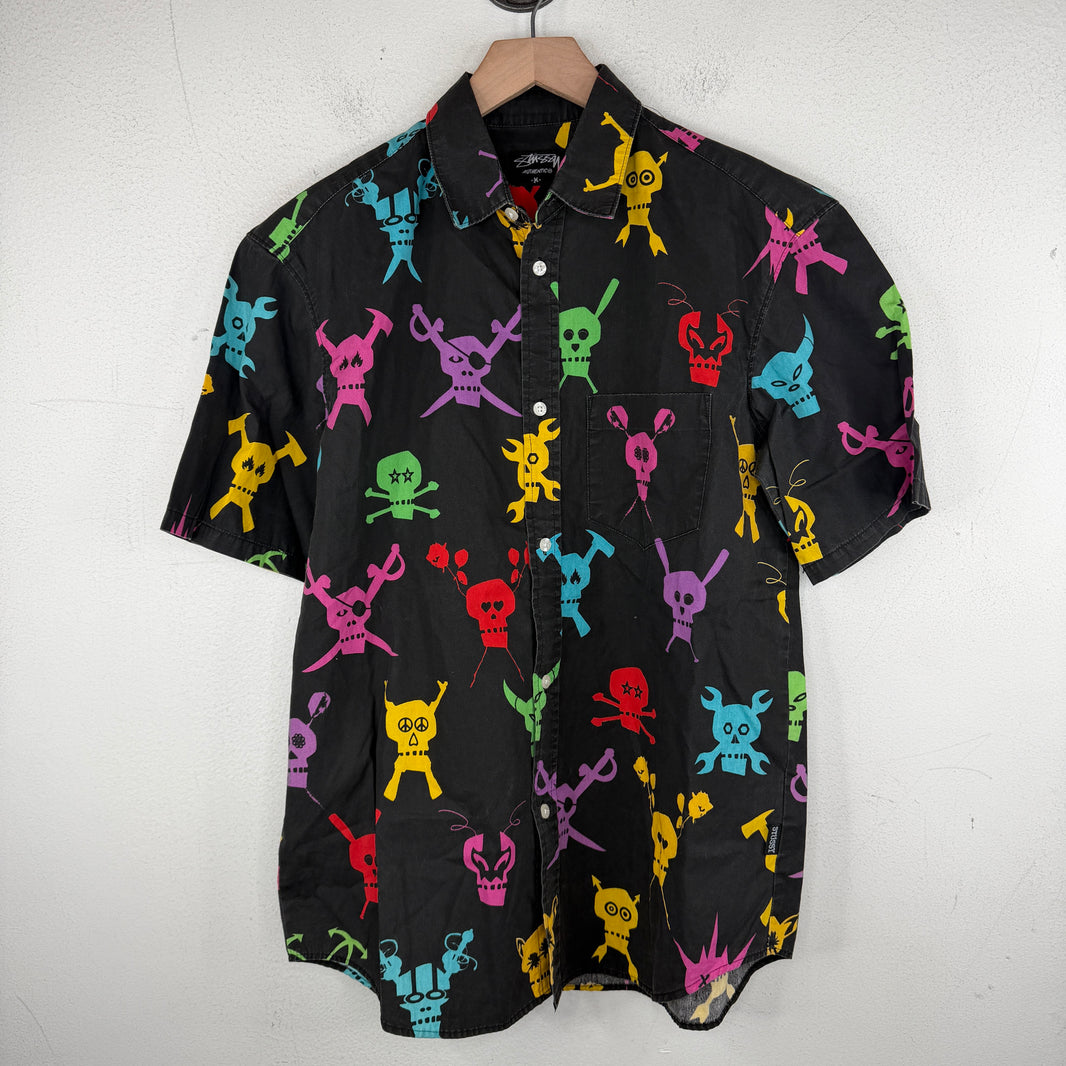 Stussy Black Skulls S/S Button Up Shirt