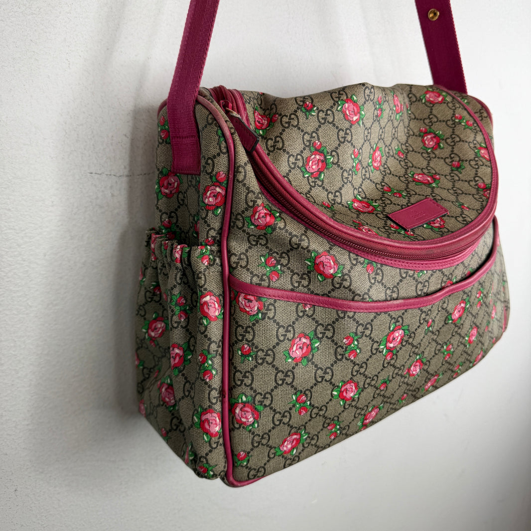 Gucci Rose Monogram Diaper Bag