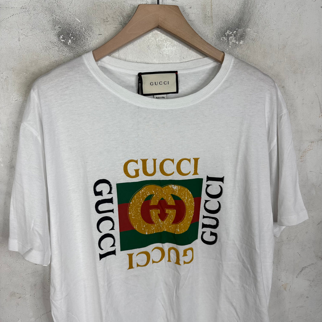 Gucci White Bootleg Logo T-Shirt
