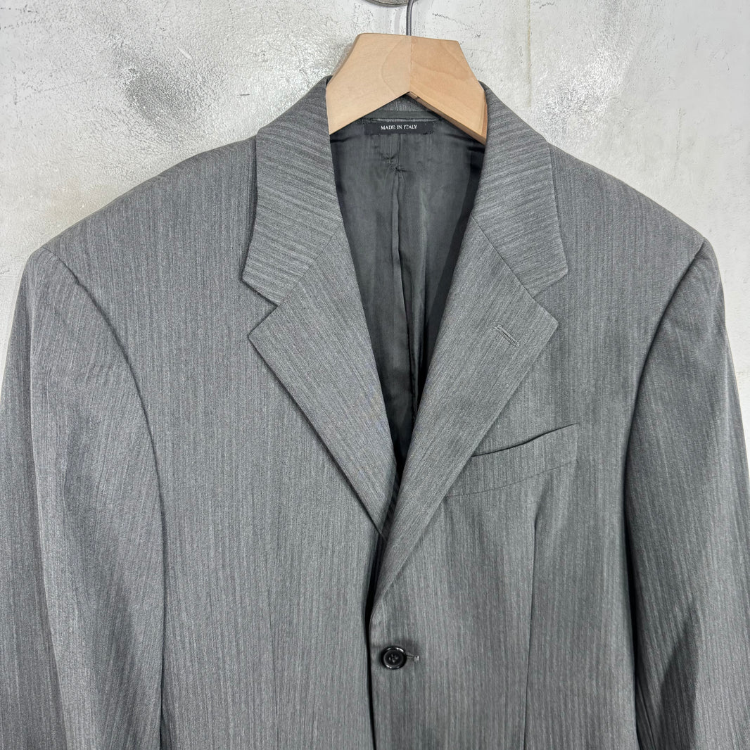 Prada Grey Striped Blazer Jacket