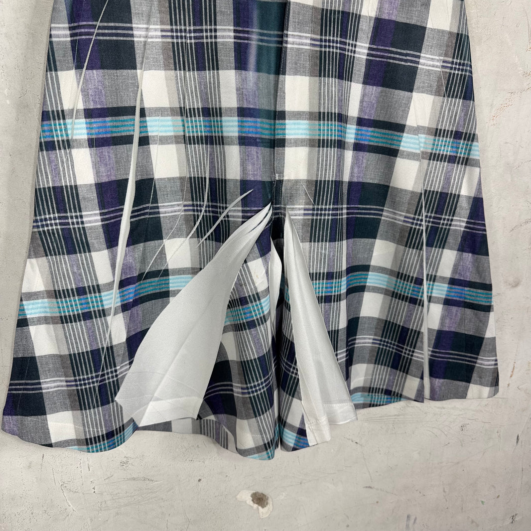 CDG Shirt Printed Plaid Pleated Shorts