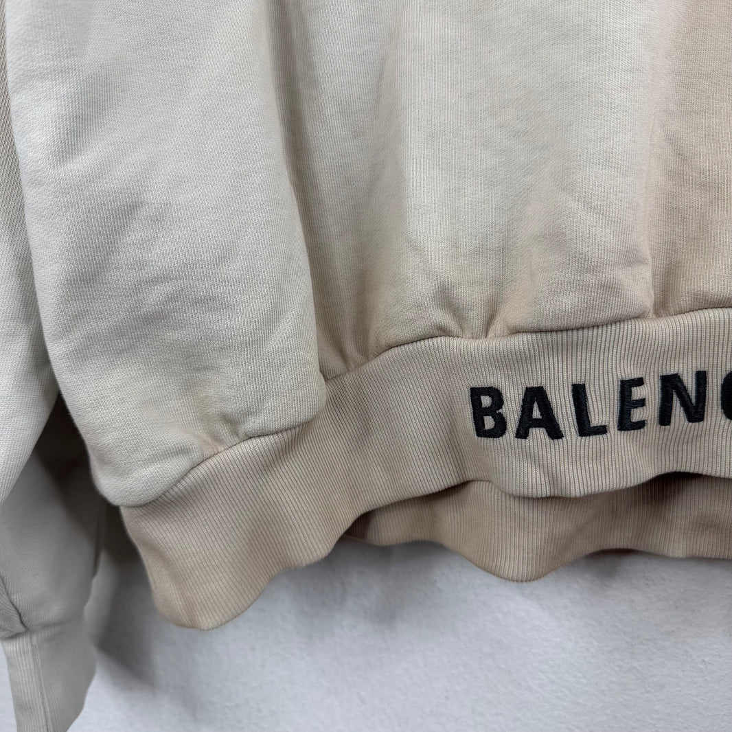 Balenciaga Beige Back Logo Hoodie