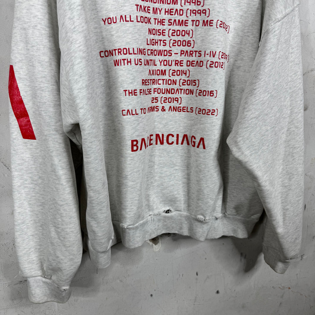 Balenciaga Grey Archive Music Zip Hoodie