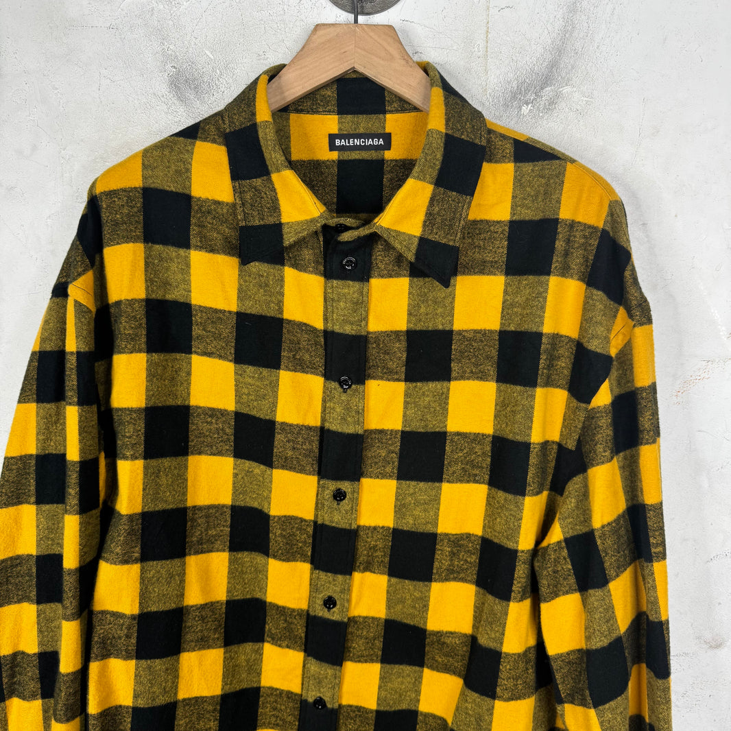 Balenciaga Yellow Checkered Flannel