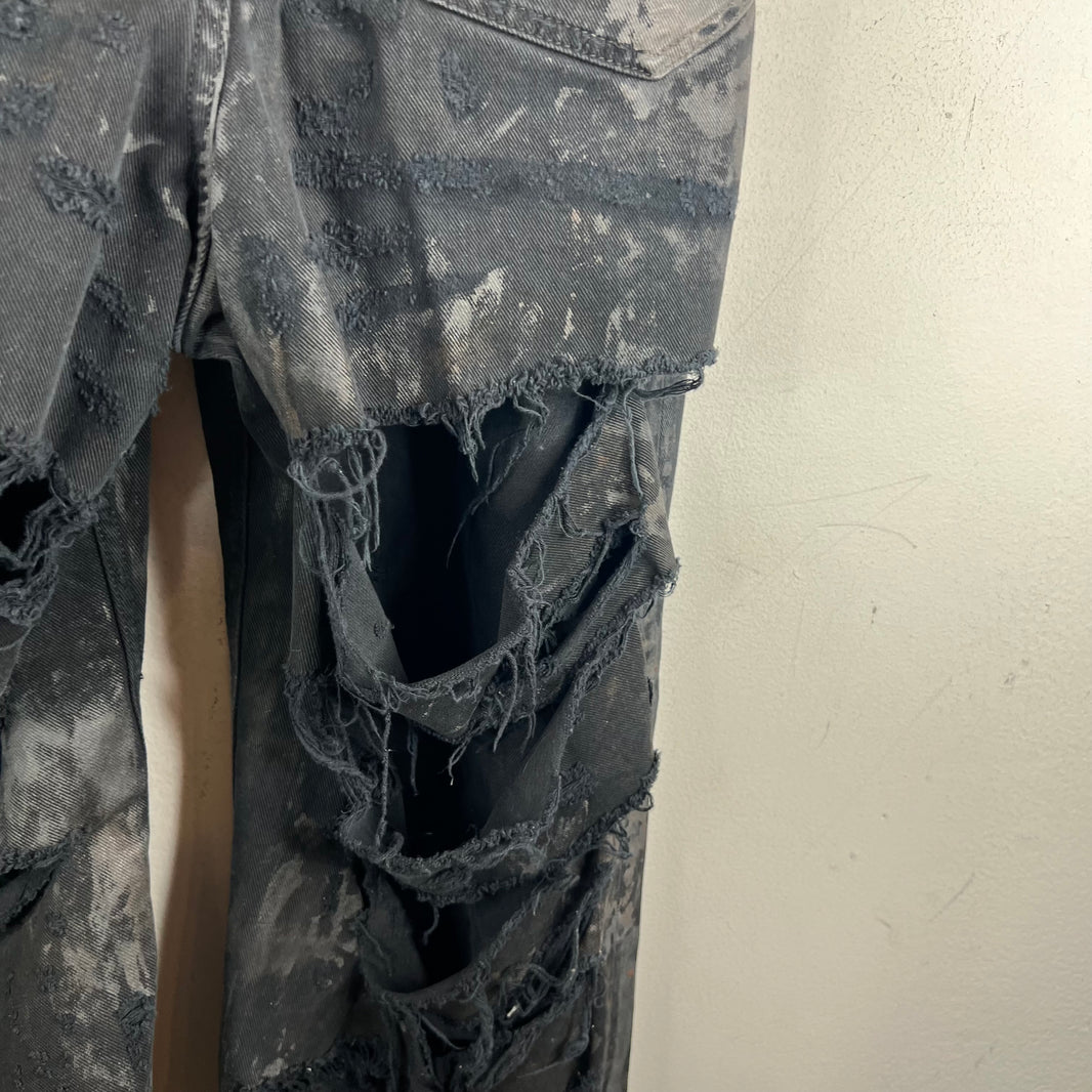 Balenciaga Black Mud Distressed Jeans