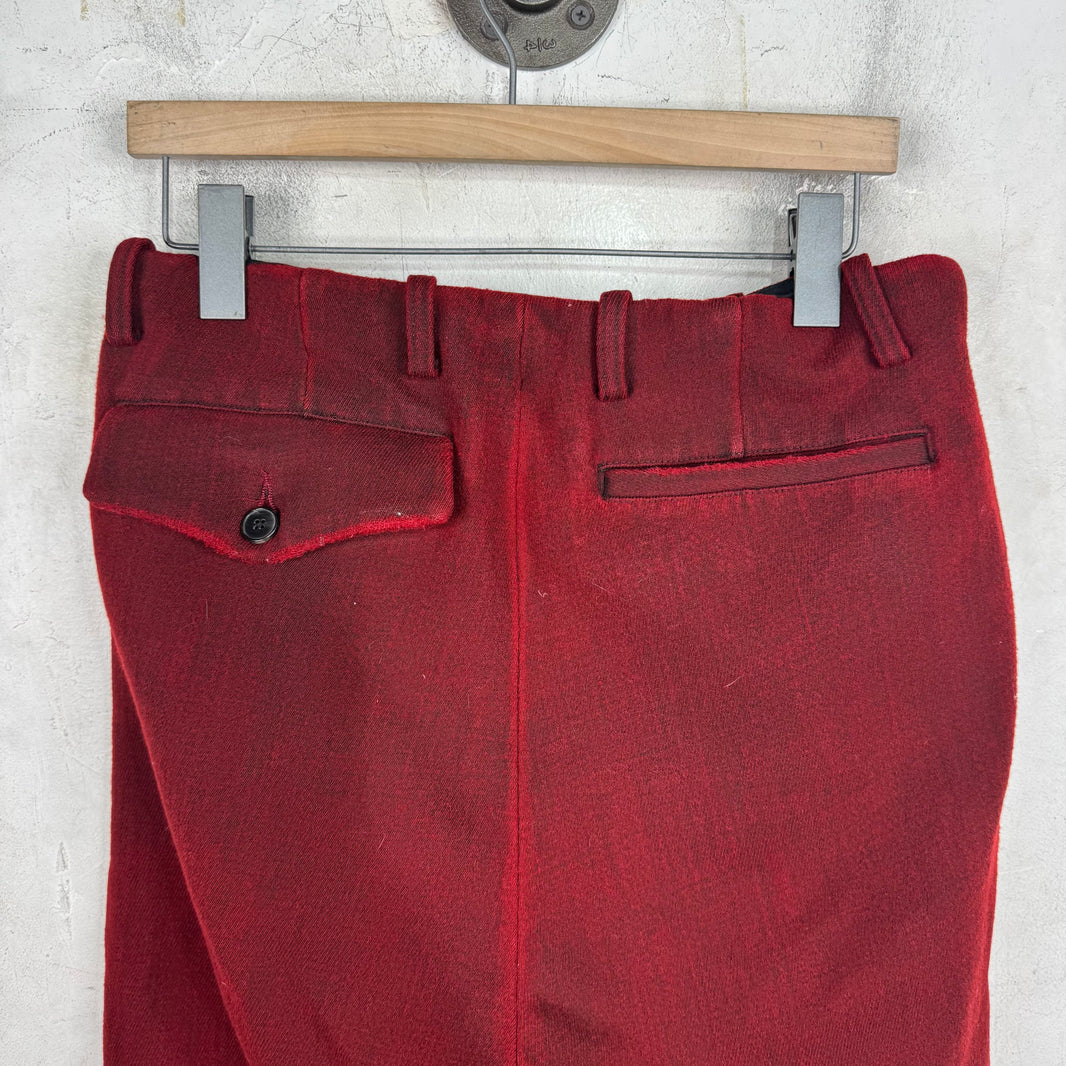 ERD Red Distressed Wool Trousers