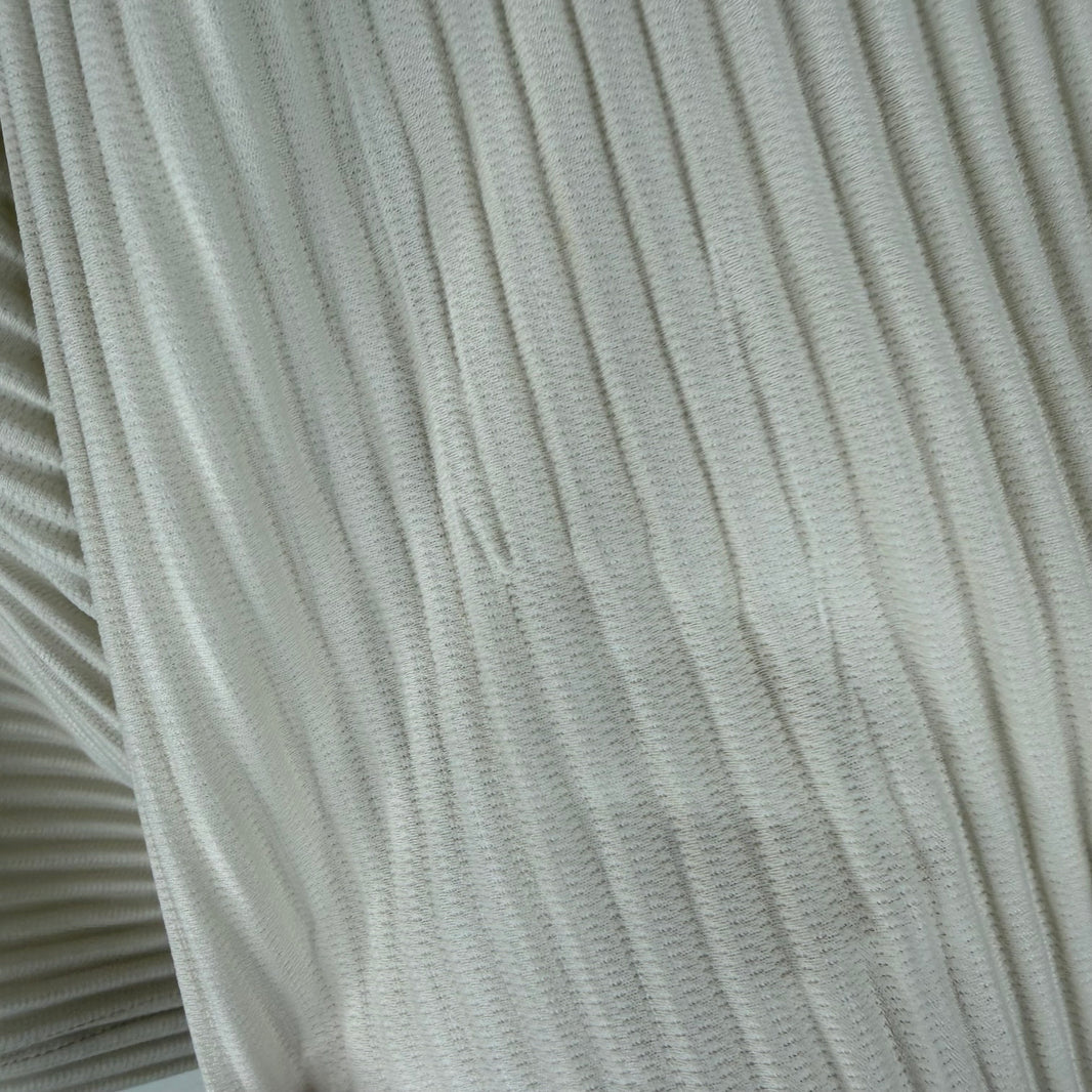 Issey Miyake Plisse Eggshell Polo