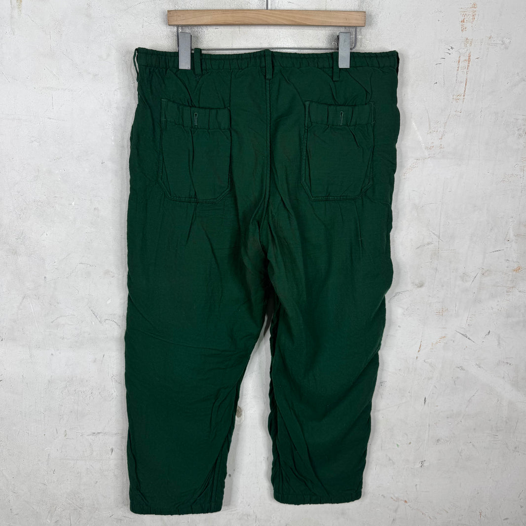 Yohji Yamamoto Green Wool Lined Pants