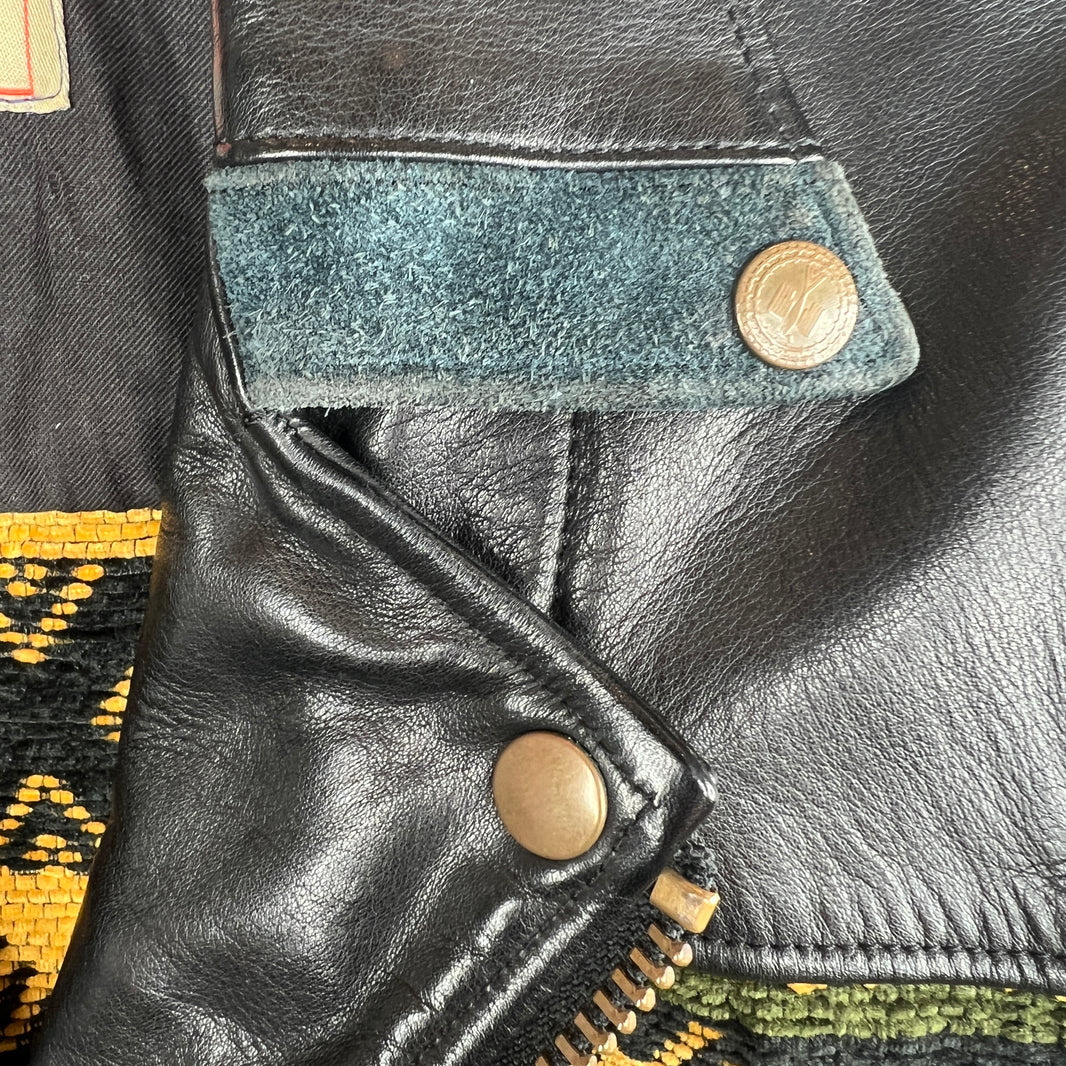 Blackmeans GJ23-9 Riders Woven Leather Jacket