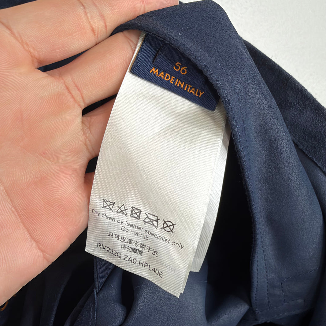 Louis Vuitton Navy Monogram Suede Overshirt