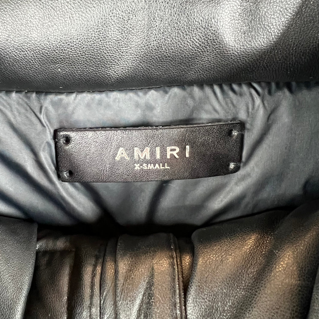 Amiri Faux Leather Puffer Zip Jacket