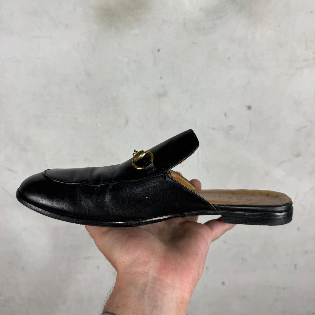 Gucci Black Horse-Bit Mules