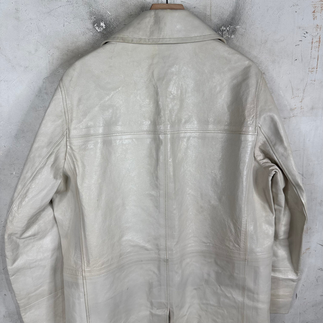Calvin Klein 205W39NYC White Sample Leather Coat