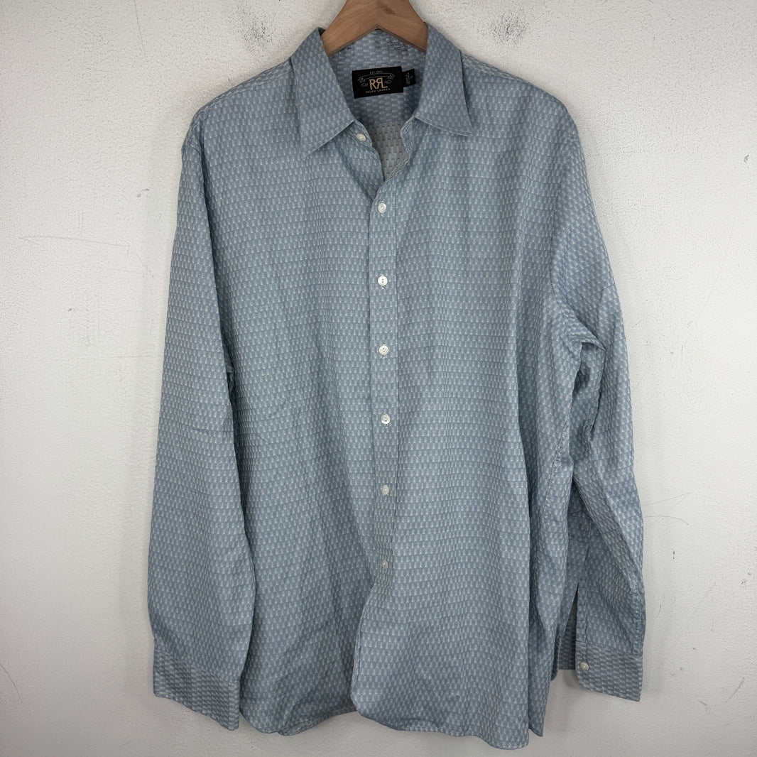 RRL Blue Mini Arrows LS Button Up Shirt