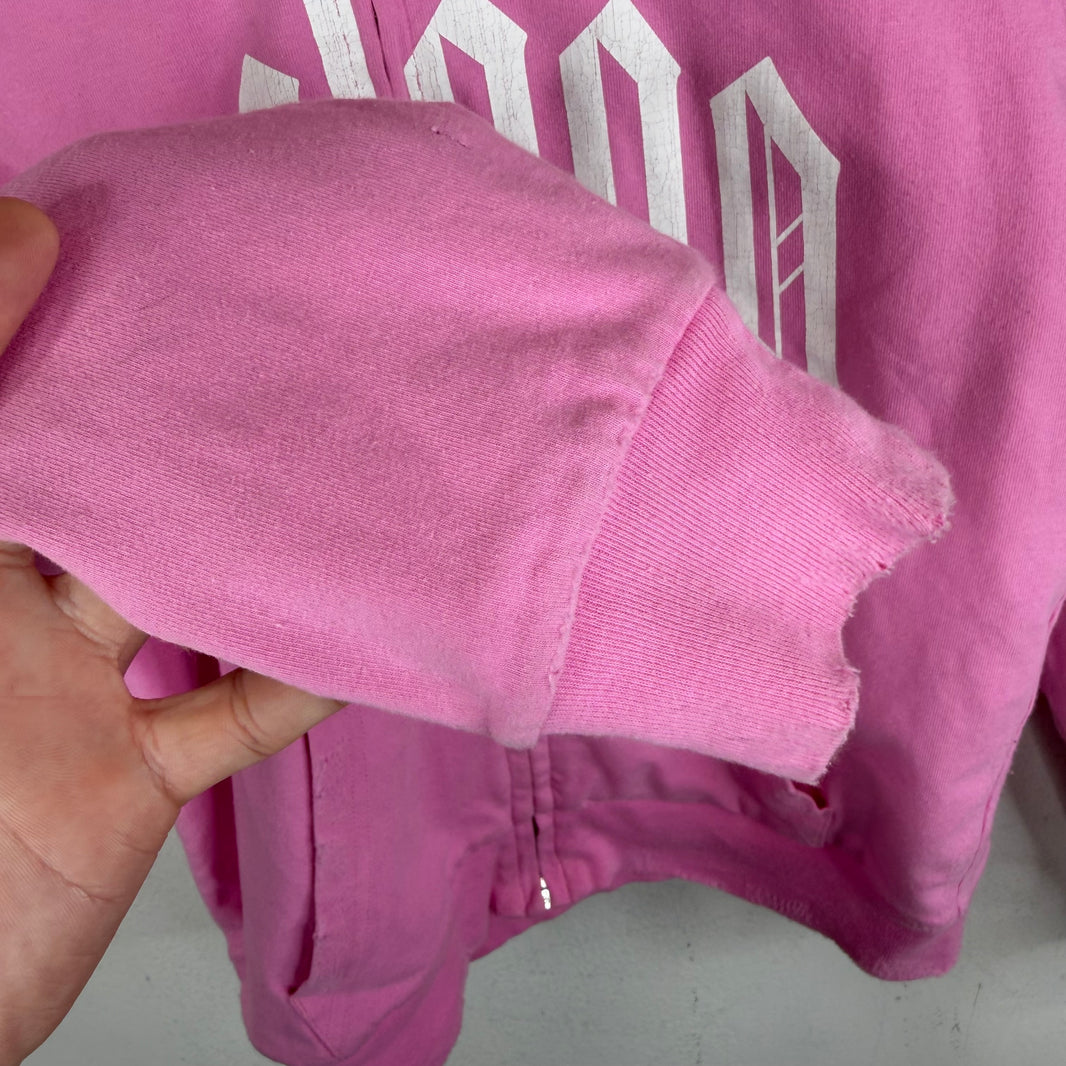 Balenciaga No Logo Pink Zip-Up Hoodie