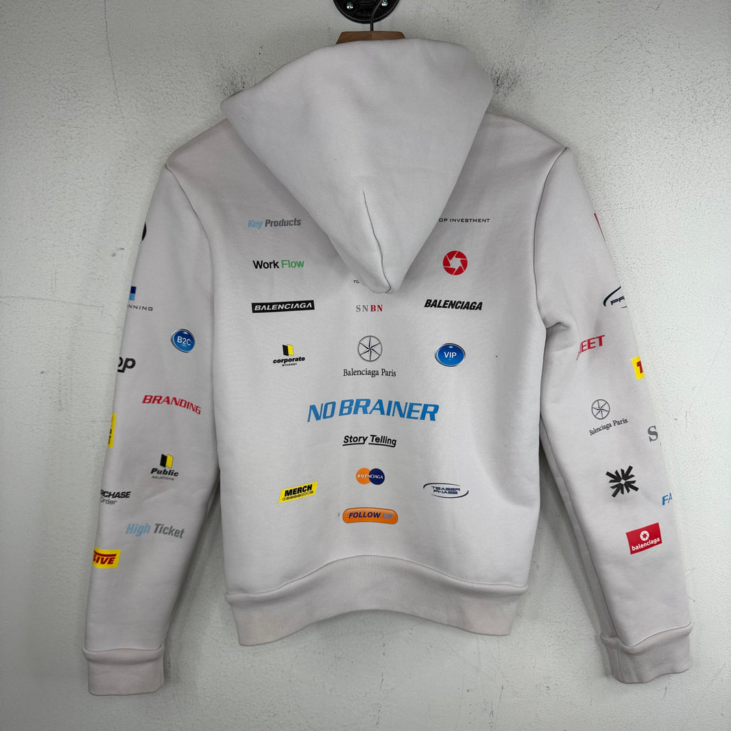 Balenciaga Business Logos Zip Hoodie