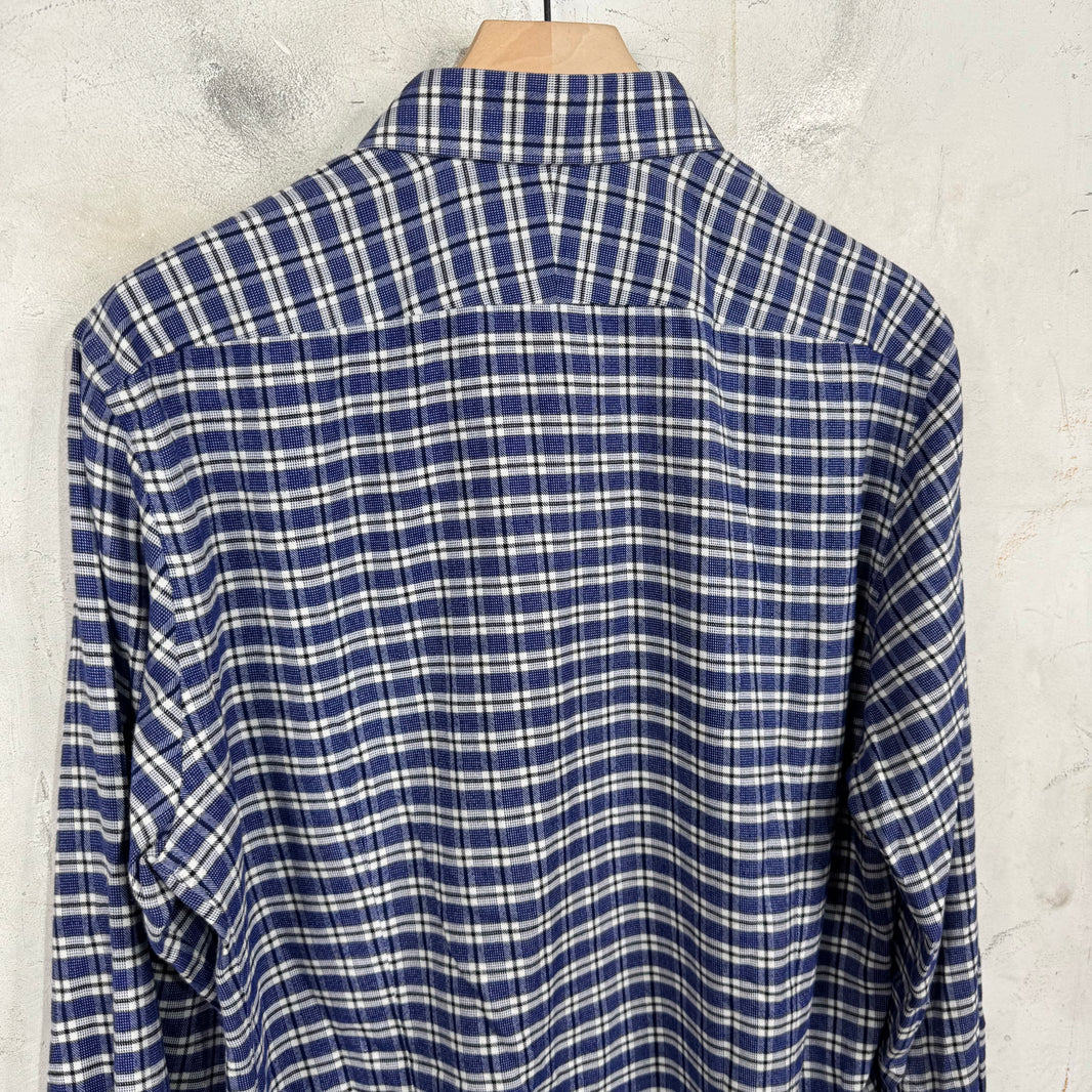 Tom Ford Blue Plaid Flannel Shirt