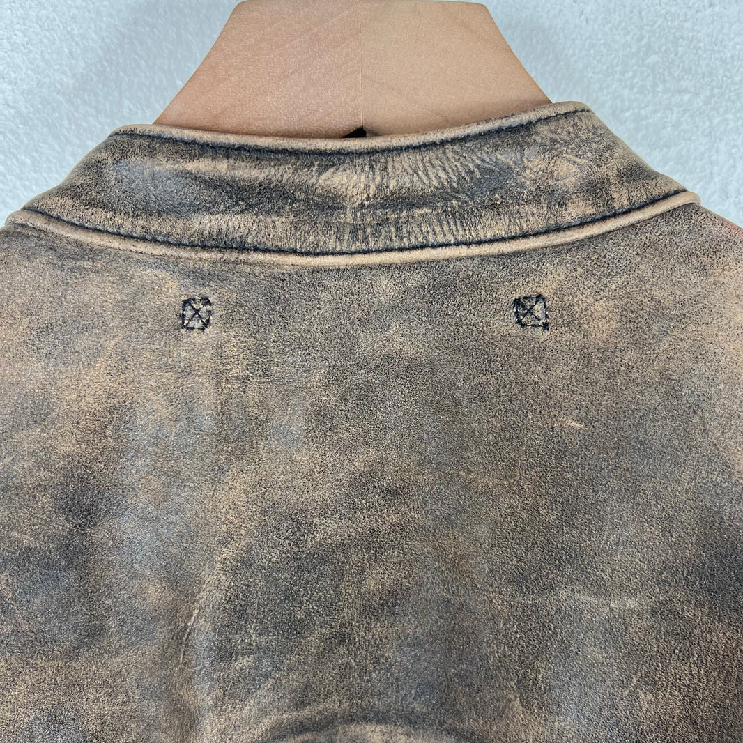 RRL Distressed Moto Leather Cowhide Jacket