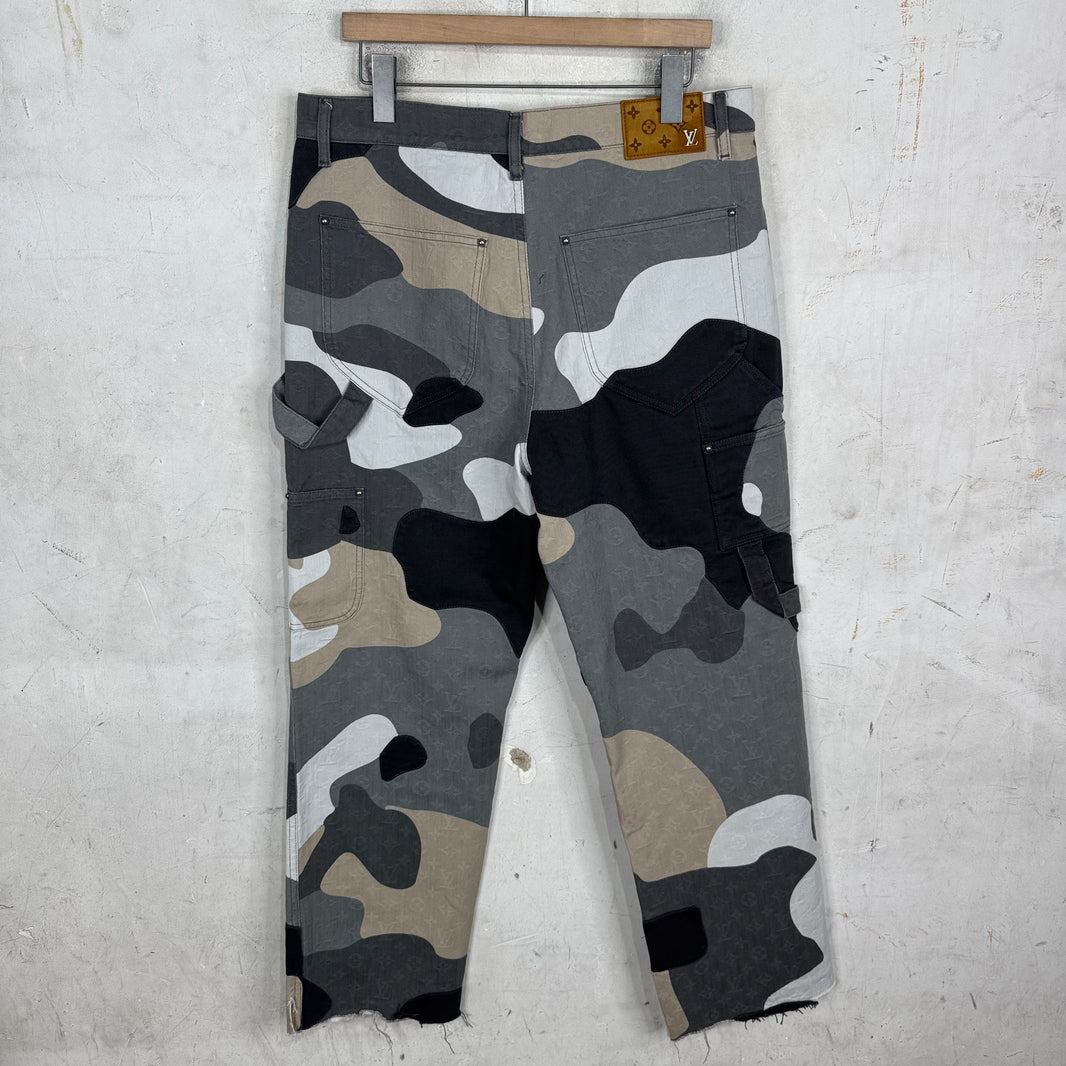 Louis Vuitton Kid Super Paneled Camo Monogram Jeans
