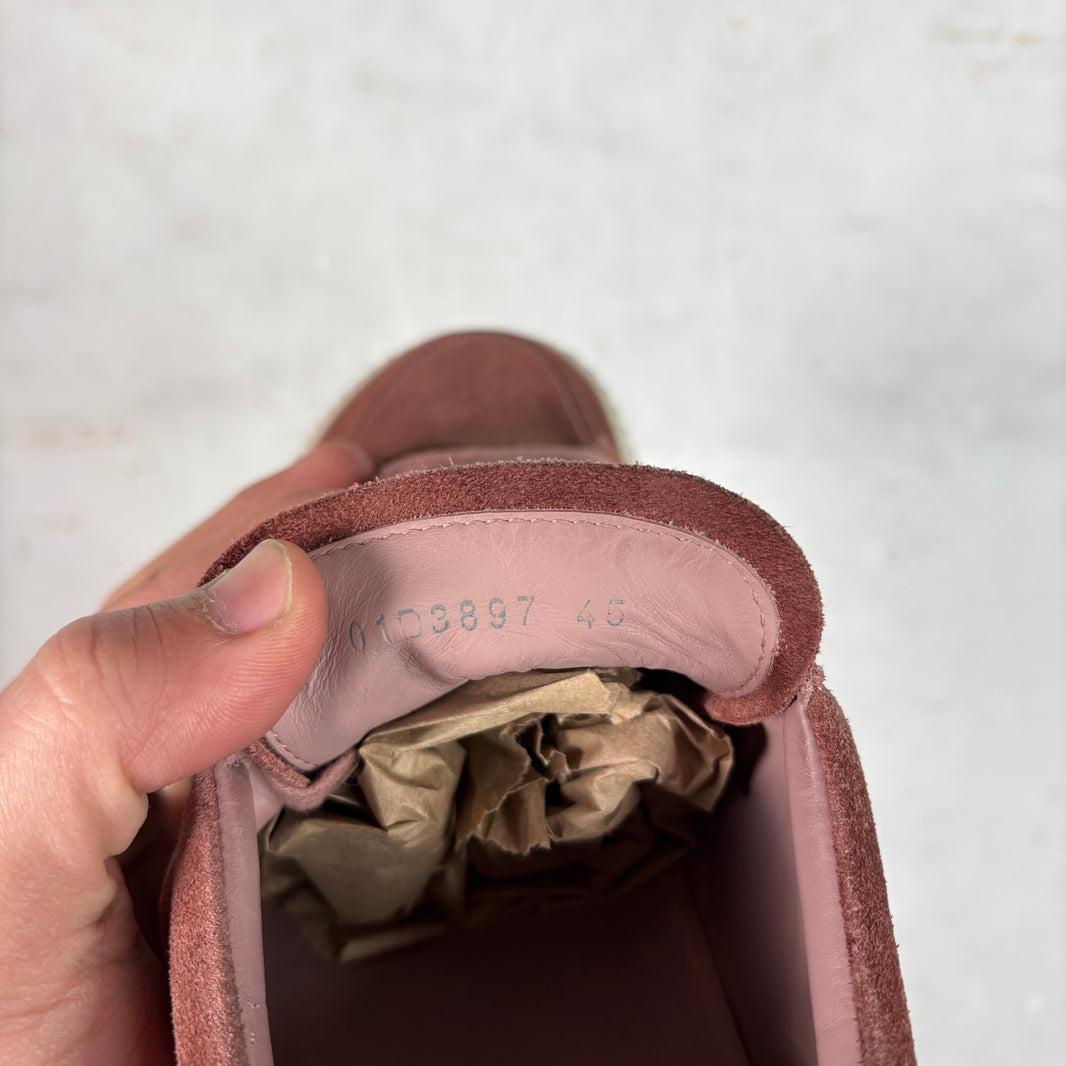 Rick Owens Burgundy Suede Vintage Sneakers