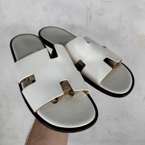 Hermes Izmir White Sandals