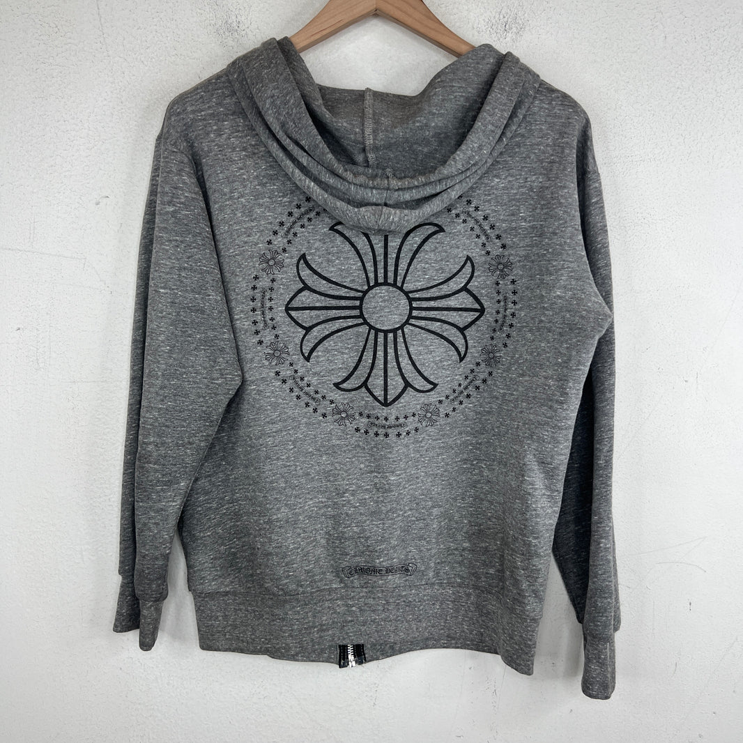 Chrome Hearts Grey Plus Zip-Up Hoodie
