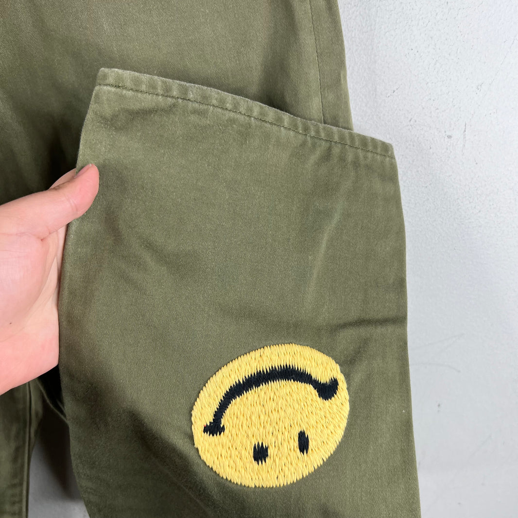 Kapital Smiley Embroidered Buckleback Pants