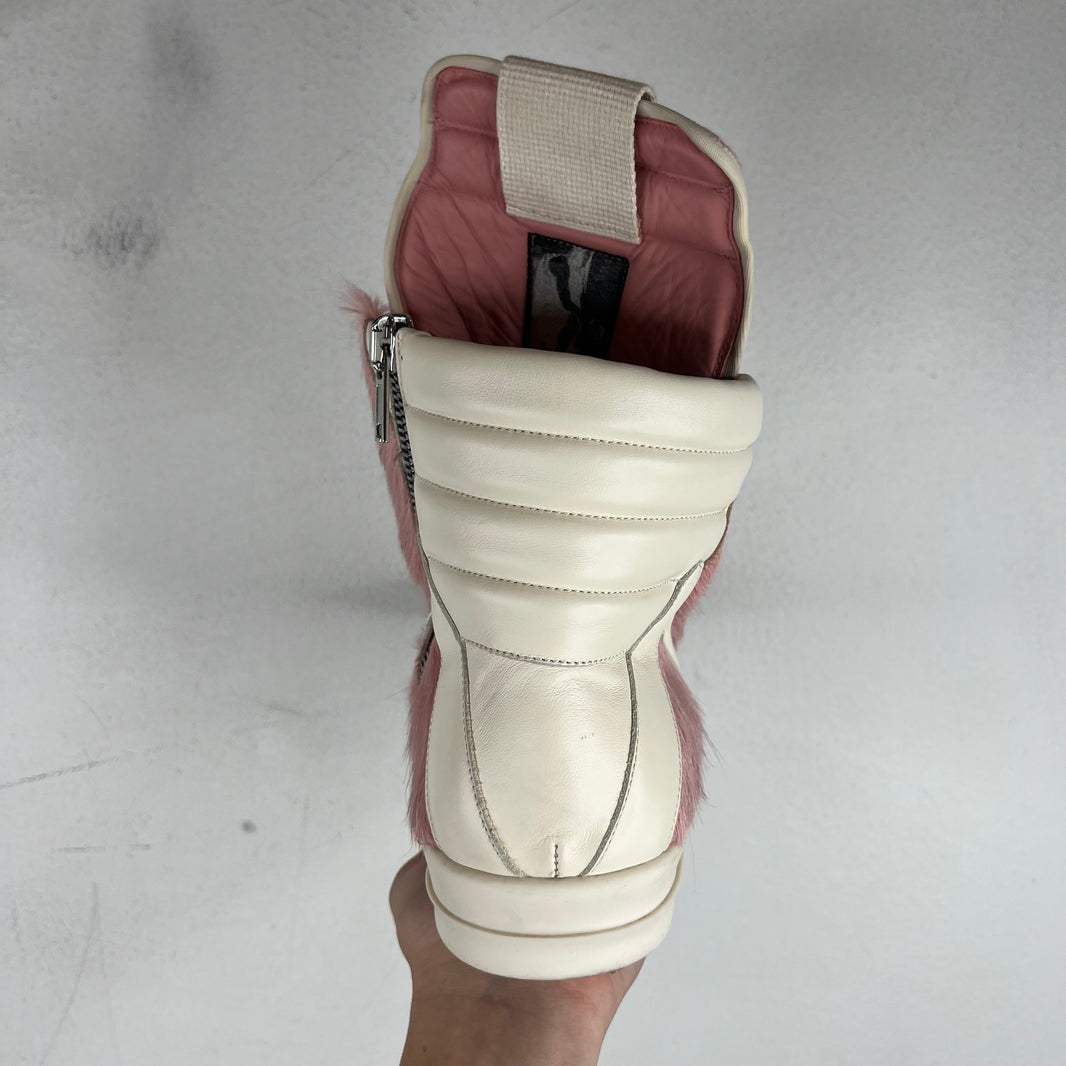 Rick Owens Pink Pony Hair Geobaskets