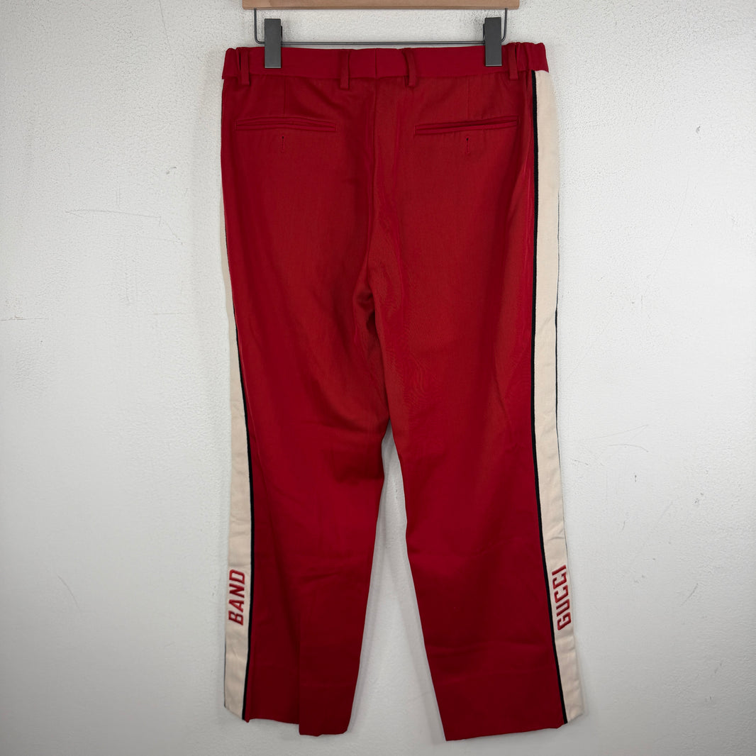 Gucci Red Band Side Stripe Drawstring Track Pants