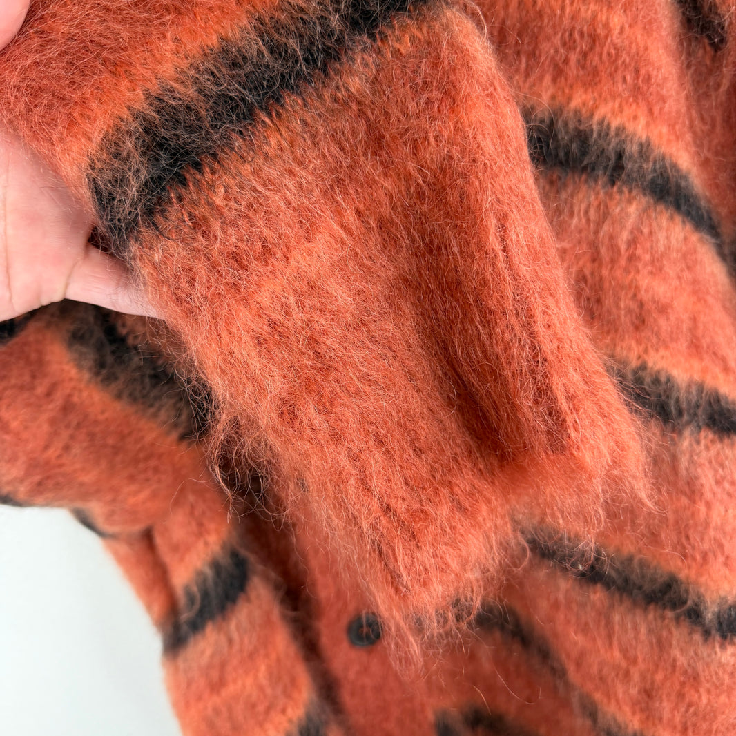 Marni Rust Striped Mohair Cardigan