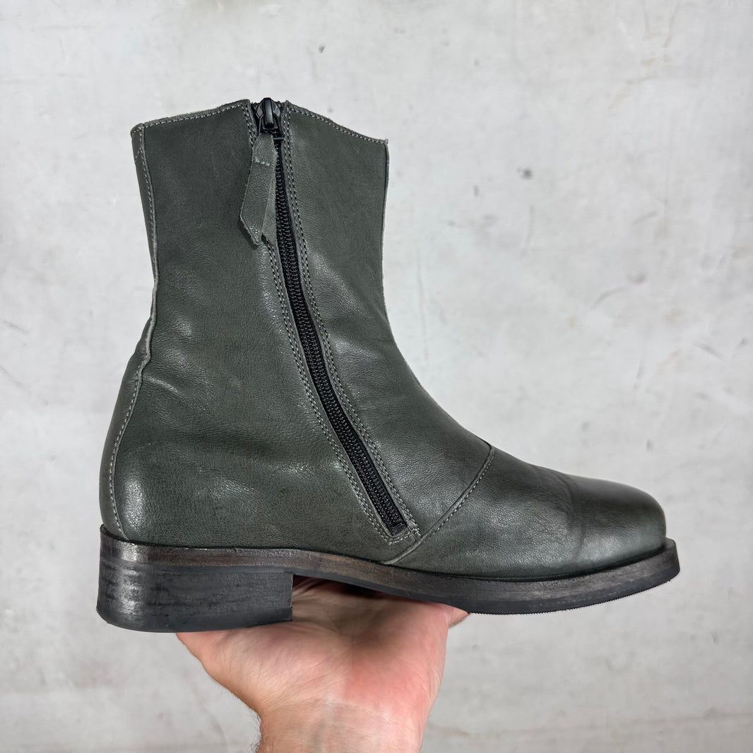 Our Legacy Grey Leather Camion Boots