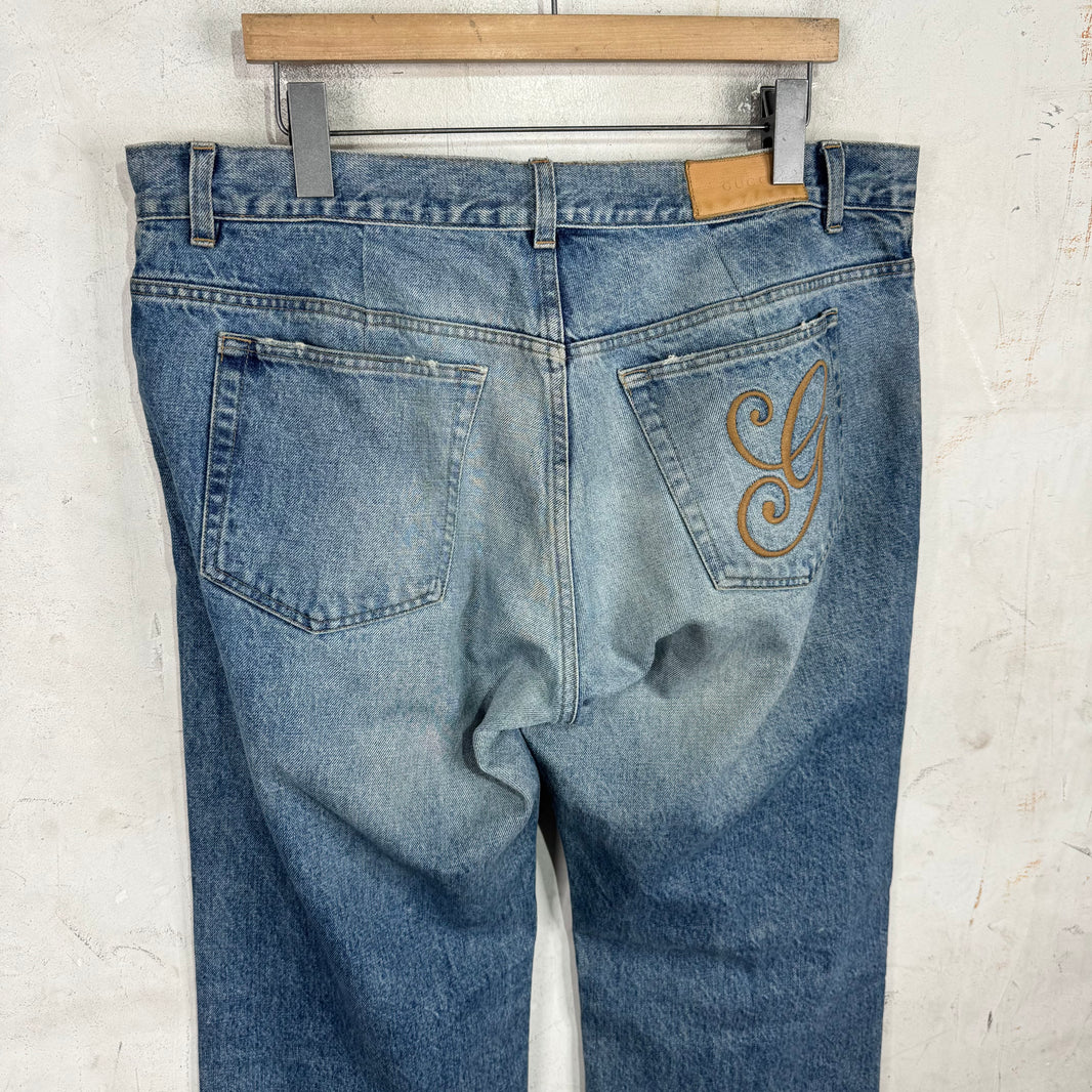 Gucci "G" Script Altered Jeans