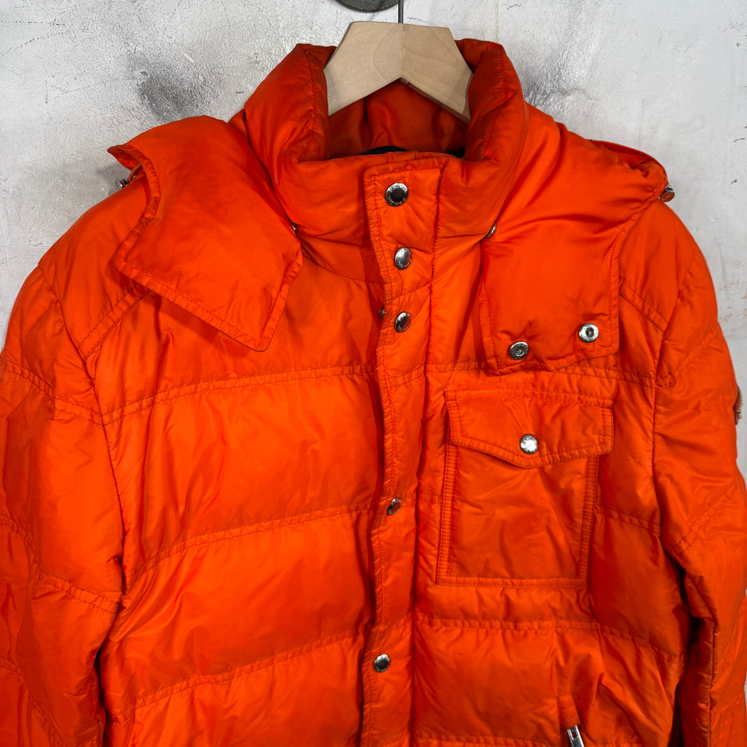 Prada Orange Plaqued Puffer Jacket