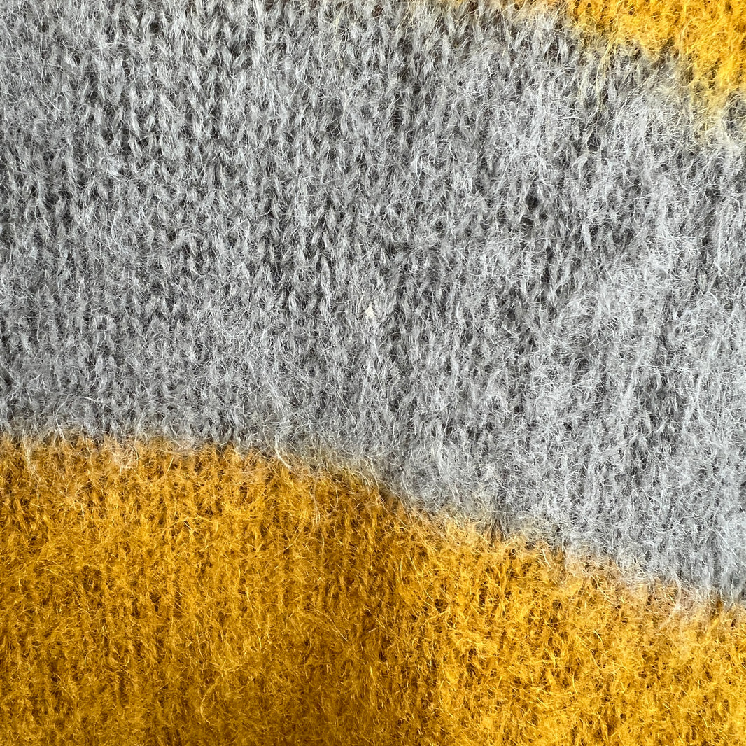 Undercover Yelloiw Mohair/Wool Blend Striped Sweater