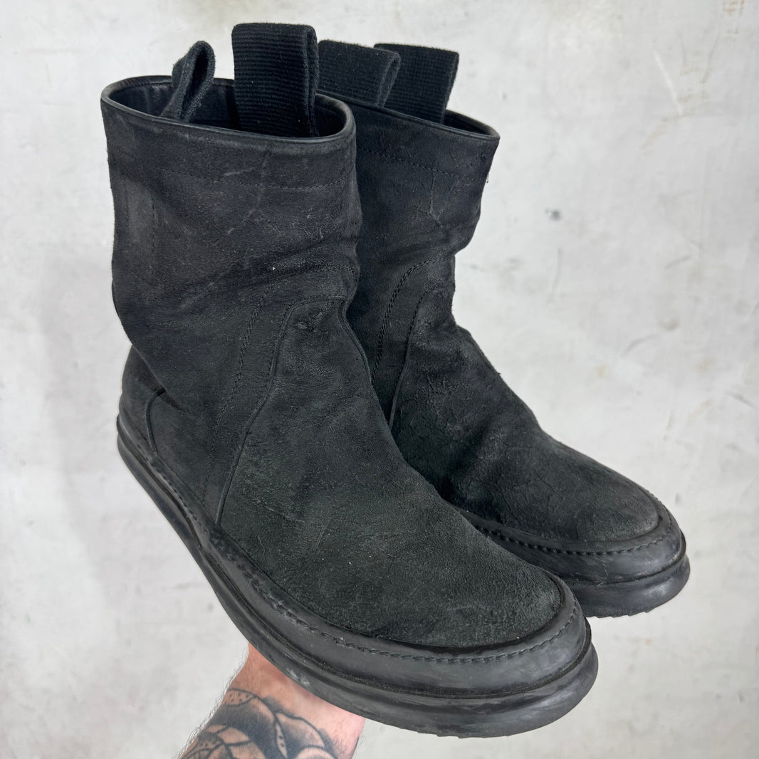 Rick Owens Suede Pull Boots