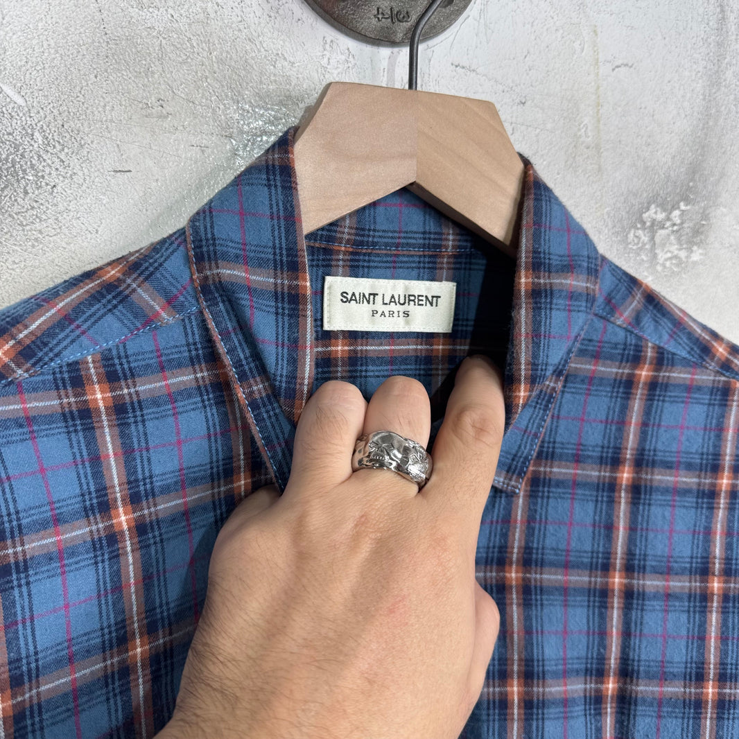 Saint Laurent Blue Plaid Flannel