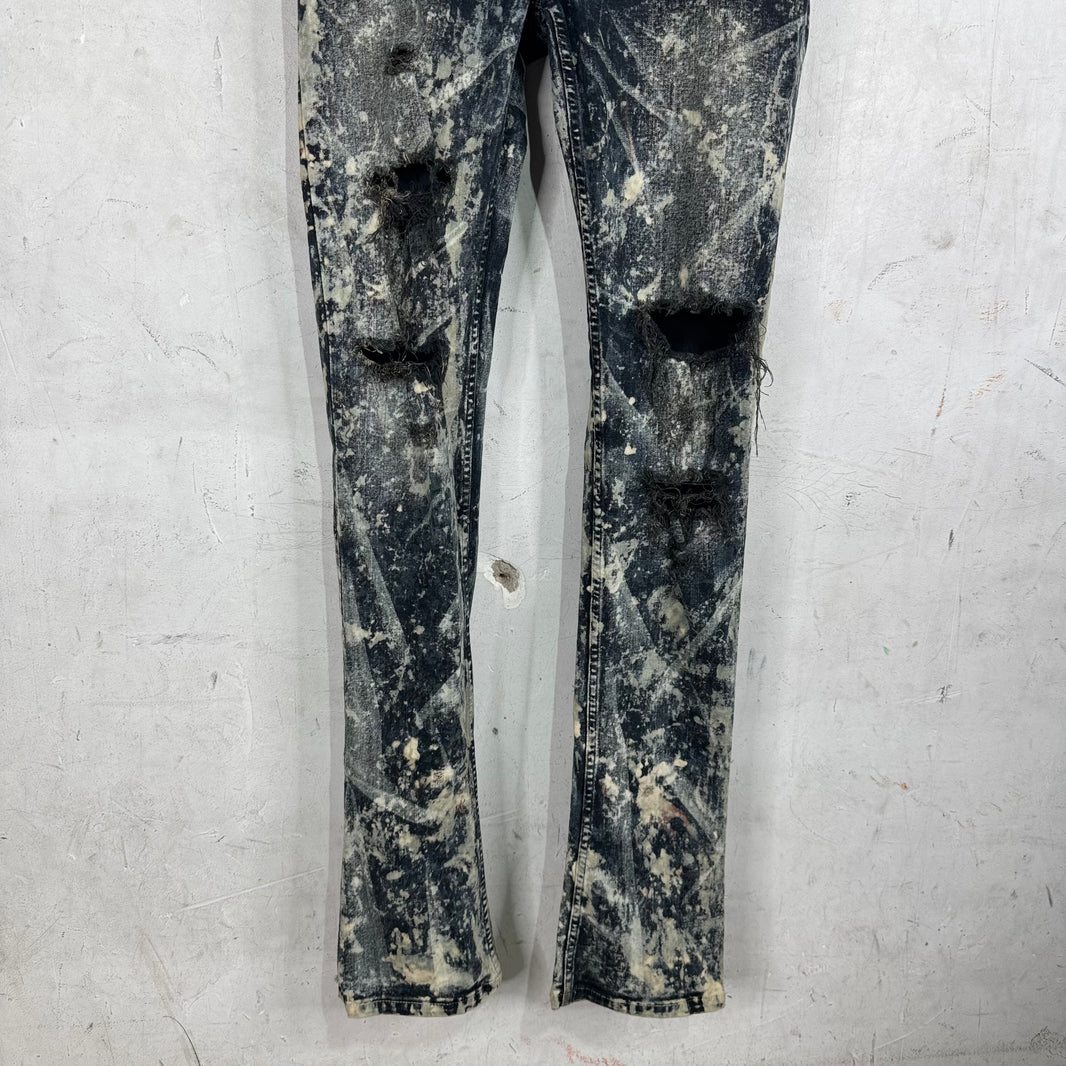 LGB Wolf Skull Bleached Skinny Jeans
