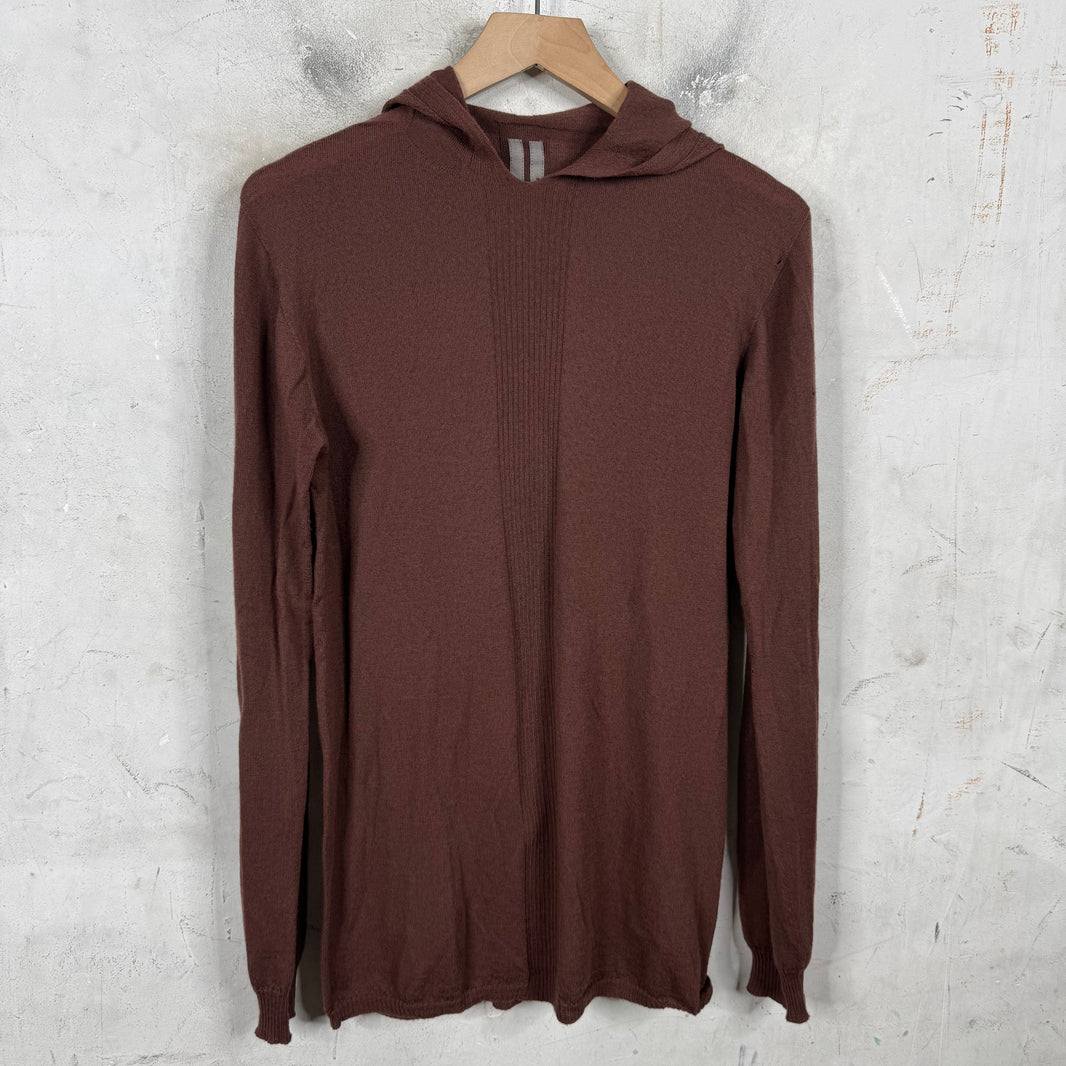 Rick Owens Phlegethon Thin Wool Knit Hoodie