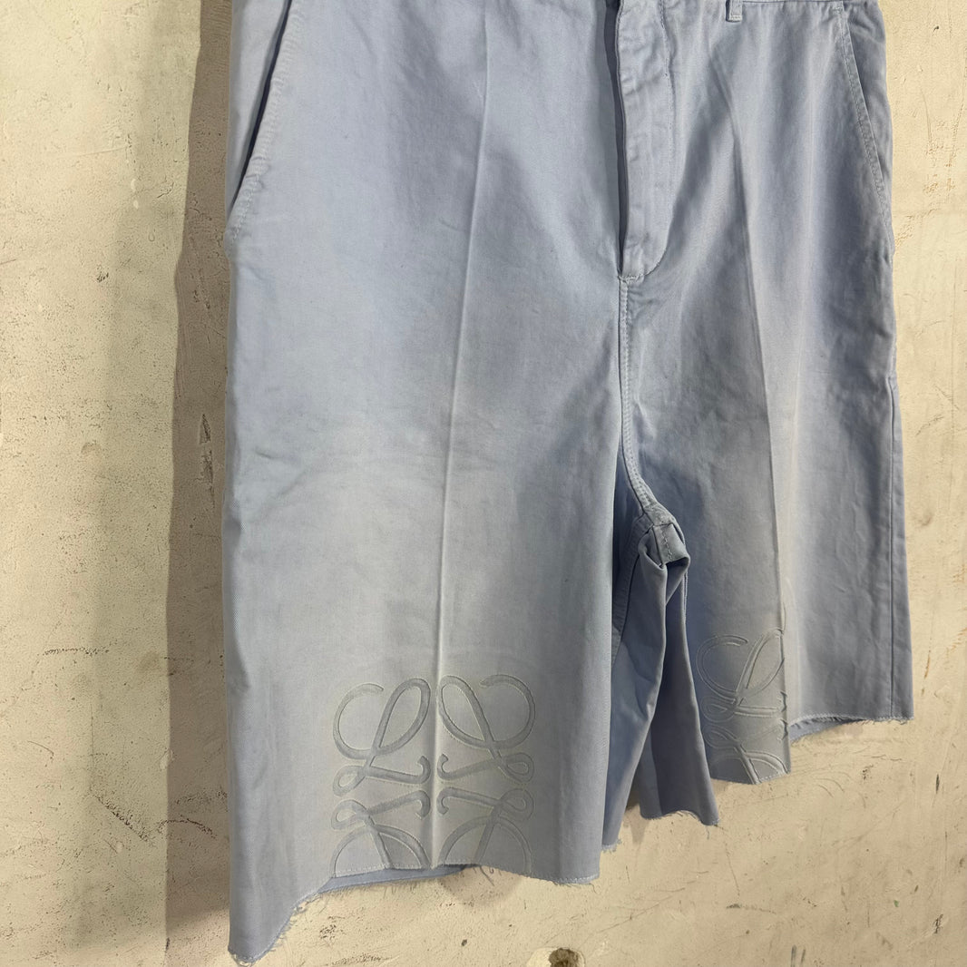 Loewe Faded Anagram Distressed Trouser Shorts