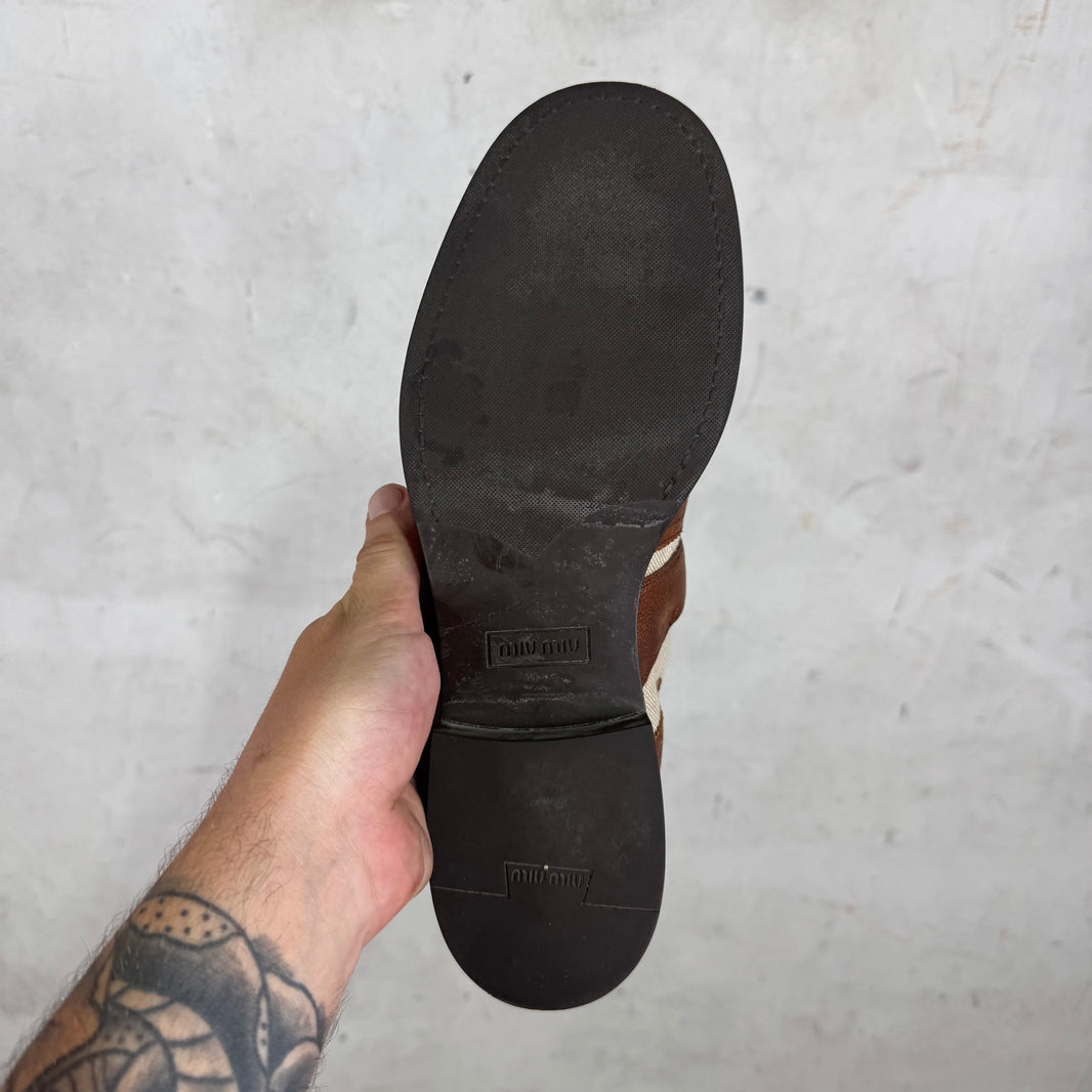 Miu Miu x Churches Distressed Strapped Derbies