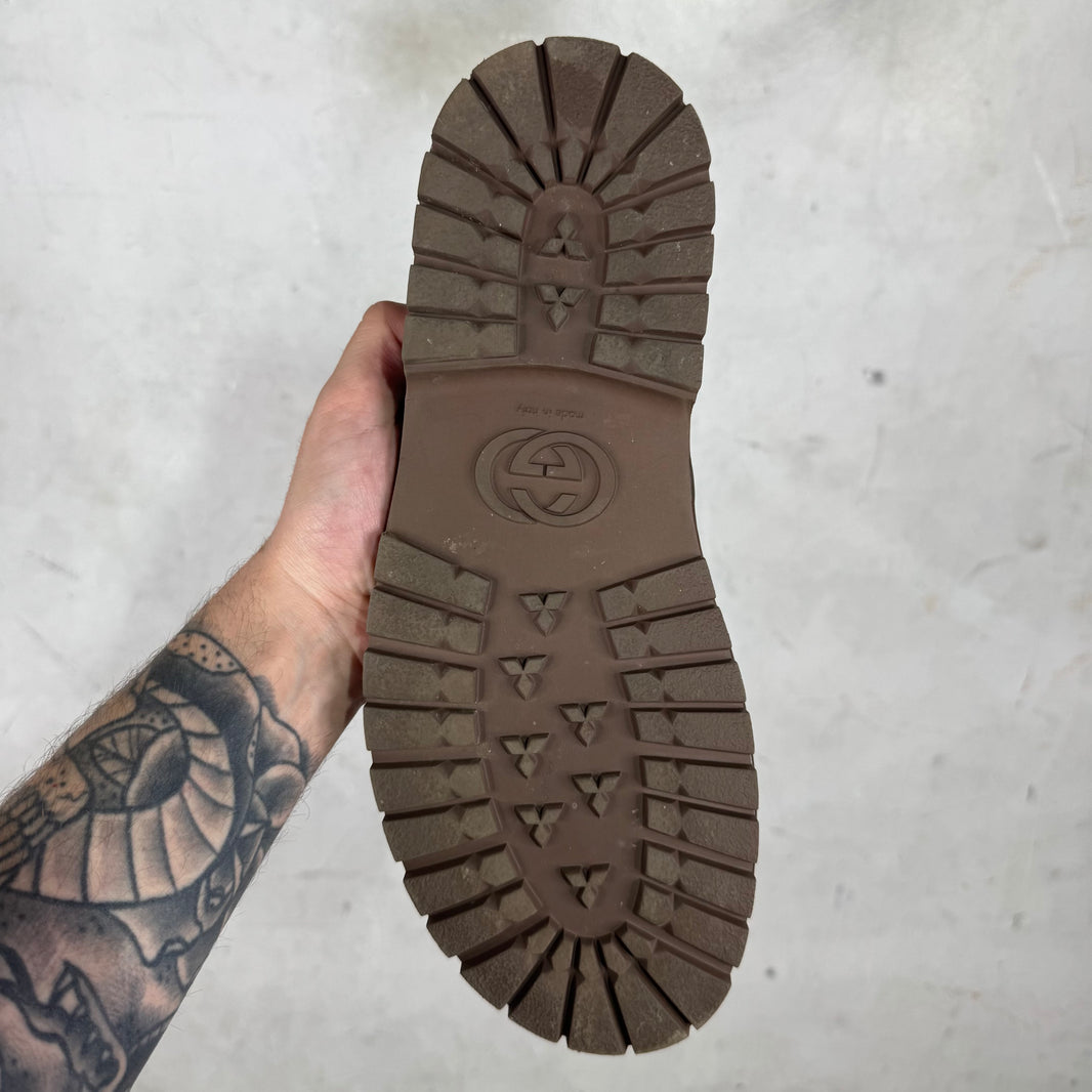 Gucci Monogram Horsebit Slides