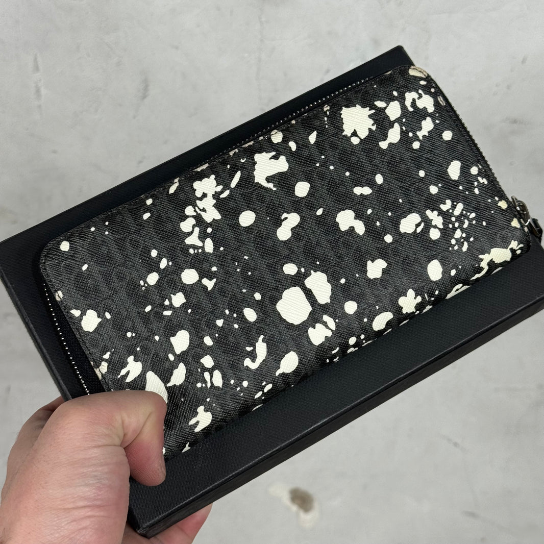 Dior Oblique Splatter Zip Wallet