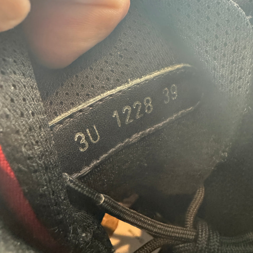 Prada Red/Black Strapped Hi Top Boots